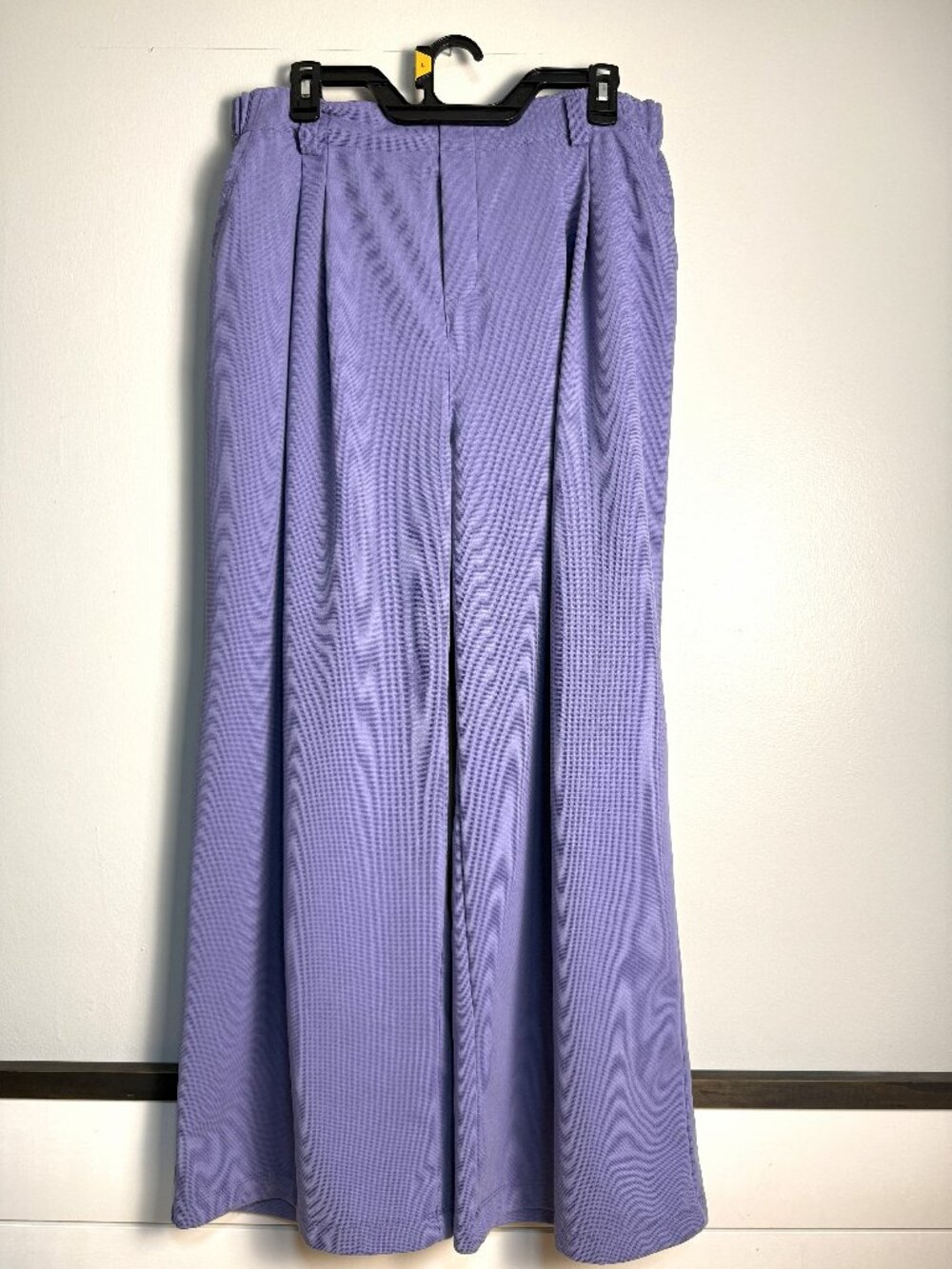Halara Flex High Waisted Pocket Wide Leg Waffle Work Pants Mellow Purple Size L